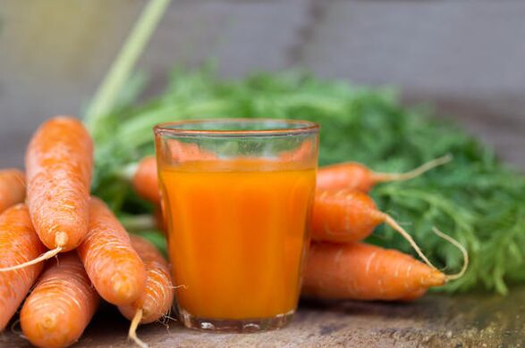 Carrot juice, used by men, stimulates sexual function